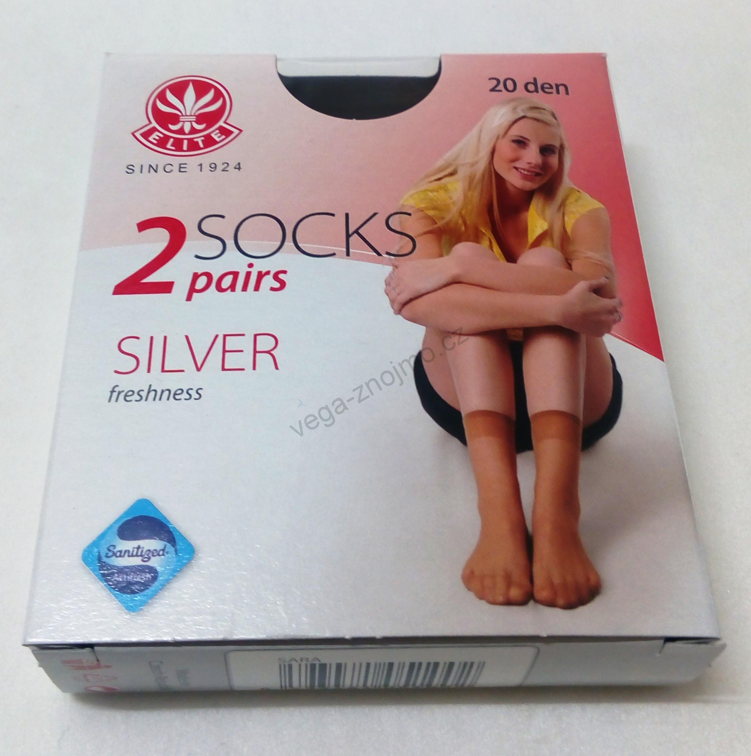 Silonové ponožky se stříbrem Sára, 2 pá